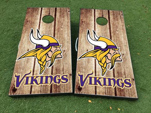 Autocollant de jeu de société Minnesota Vikings Cornhole en vinyle avec feuilleté