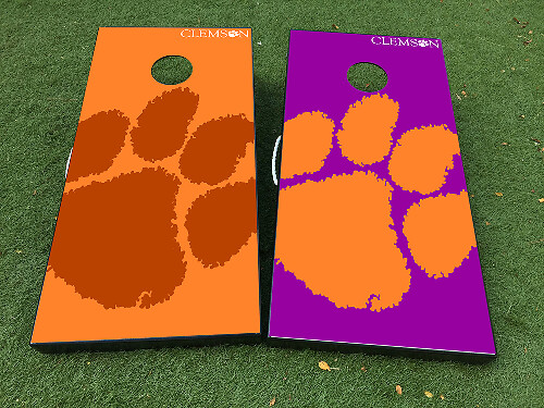 Set d'autocollants en vinyle pour planche de cornhole patte des Clemson Tigers