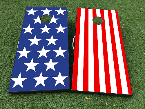 Set d'autocollants vinyles pour planche de cornhole drapeau américain
