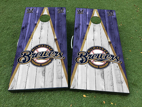 Jeu de planche Cornhole style Milwaukee Brewers Autocollant Vinyle