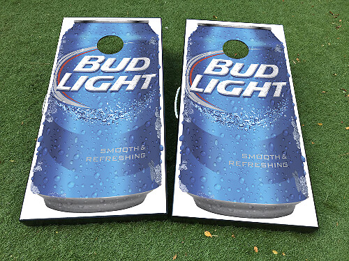 Jeu de Planches de Cornhole avec Autocollants Vinyle Canette de Bière Bud Light