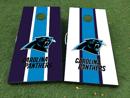 Jeu de décalques en vinyle pour planche de cornhole Carolina Panthers