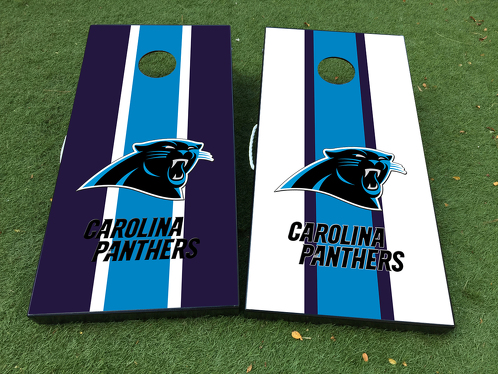 Logo des Panthers de la Caroline Cornhole jeu de société autocollant vinyle enroule avec stratifié
