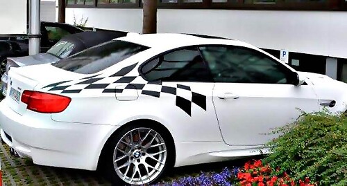BMW LTW M3 E92 Stickers de décalants côté arrière léger en drapeau léger spécifique

