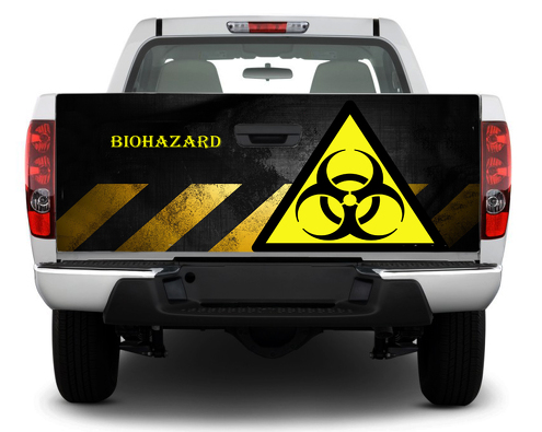 Biohazard Toxique Danger Hayon Autocollant Wrap Pick-up Camion SUV Voiture