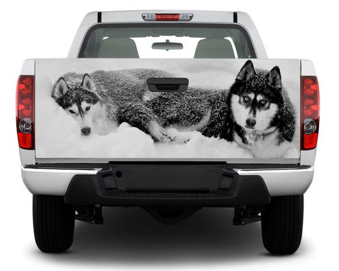 Huskies Wolf Tailgate Sticker Wrap Pick-up Truck SUV Car