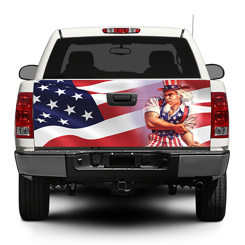 Autocollant en vinyle drapeau USA Oncle Sam pour hayon de camions et SUV