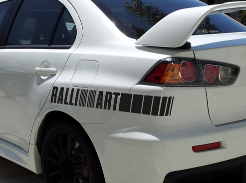 2x Ralli Art Rally Racing Sports 4x4 Autocollant en vinyle pour voiture s'adapte à Mitsubishi Evo Lancer