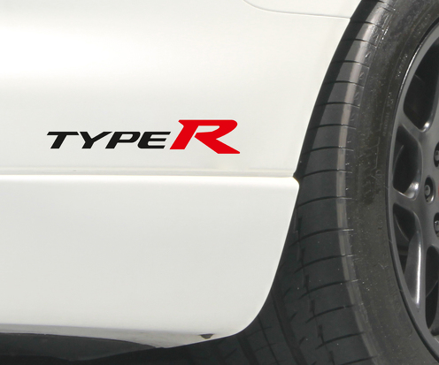 2x Type R Honda JDM Drift Sport Racing Car Vinyl Sticker Decal s'adapte à Integra Civic Accord