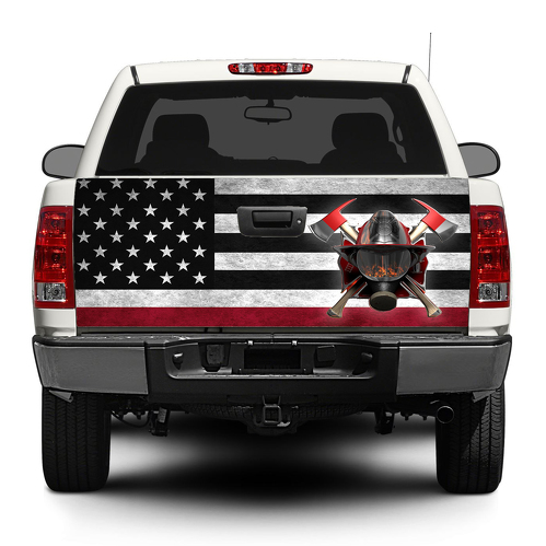 Drapeau américain pompier hayon autocollant Wrap Pick-up camion SUV voiture