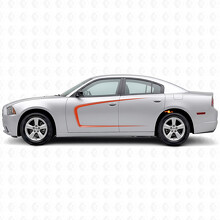 Autocollant vinyle latéral avec bandes en forme de C et contour extérieur pour Dodge Charger 2011-2014_4