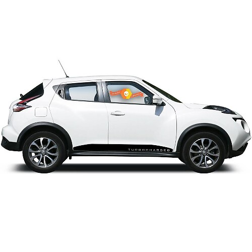 NISSAN JUKE Turbocharged MOTORSPORT Vinyl Sticker Sticker LATO STRISCIA decalcomania GRAFICO