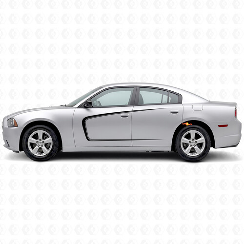 Bandes de style C avec contour intérieur autocollant vinyle latéral pour Dodge Charger 2011-2014