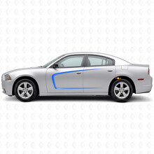 Bandes de style C avec contour intérieur autocollant vinyle latéral pour Dodge Charger 2011-2014_2