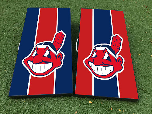 Kit d'autocollants en vinyle pour planche de Cornhole Baseball des Cleveland Indians