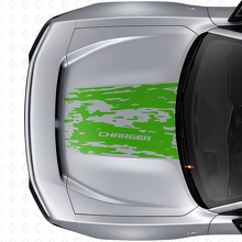 Autocollant en vinyle usé pour capot Dodge Charger électrique_3