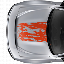 Autocollant en vinyle usé pour capot Dodge Charger électrique_4