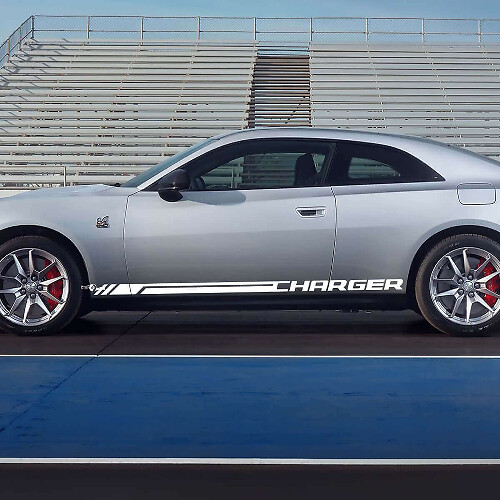 Autocollant en vinyle bandes bas de caisse Charger pour Dodge Charger Électrique