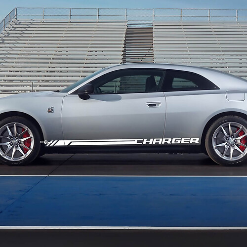 Bandes d'autocollants de décalcomanie latérale pour Dodge Charger Electric

