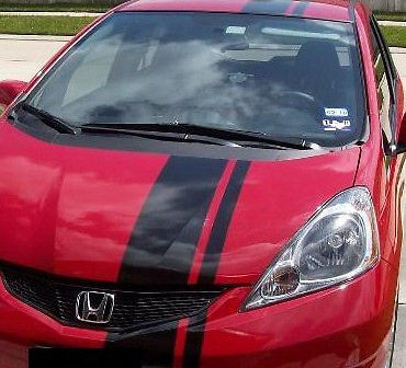 Kit de décalcomanies en vinyle avec bandes jumelles pour capot et toit pour Honda