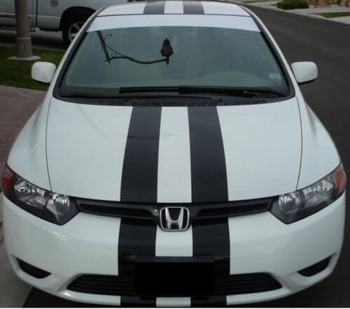 Kit d'autocollants vinyle à bandes racing doubles pour Honda Civic Accord