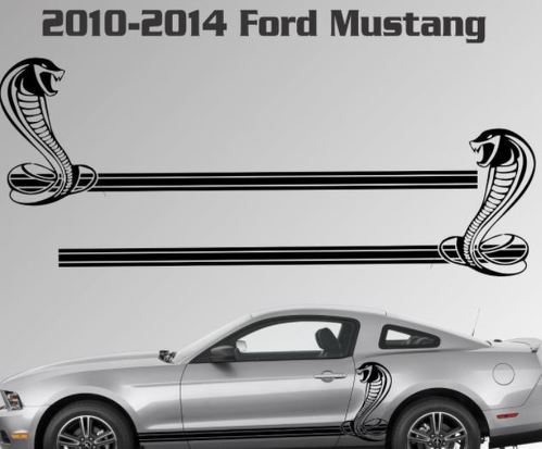 2010-2014 Ford Mustang Rocker Stripe vinyle autocollant autocollant GT 5.0 Graphic Cobra