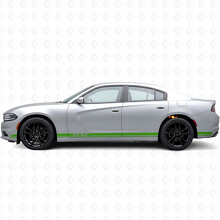 Autocollant vinyle latéral à bandes doubles et texte personnalisé pour Dodge Charger 2015-2026_3