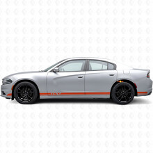 Autocollant vinyle latéral à bandes doubles et texte personnalisé pour Dodge Charger 2015-2026_4