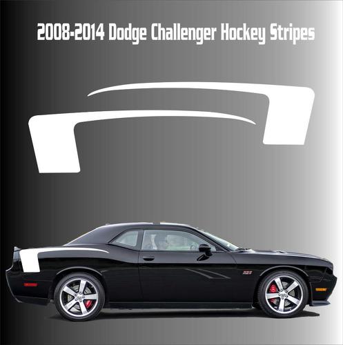 2008-2014 Dodge Challenger Hockey Racing Stripes Autocollant en vinyle SRT Scat