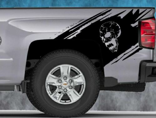 2014 2015 2016 Chevy Silverado vinyle autocollant autocollant Splash Graphic Skull Stripe