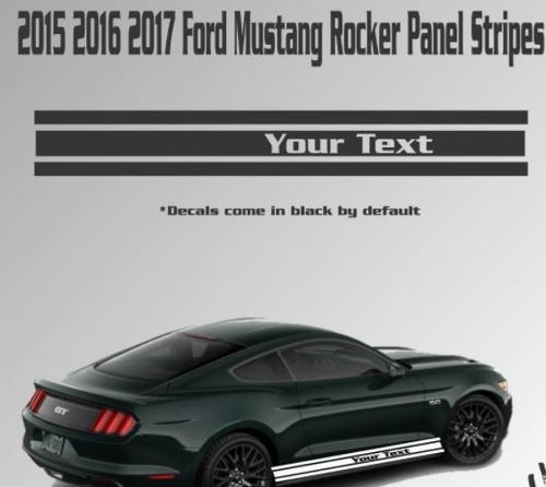 2015 2016 2017 Ford Mustang Rocker Panel Racing Stripe vinyle autocollant texte personnalisé