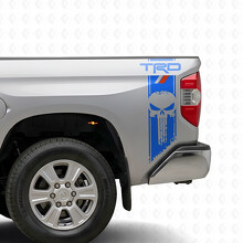 Autocollant en vinyle bandes crâne TRD Punisher pour montant de porte Toyota Tundra_2