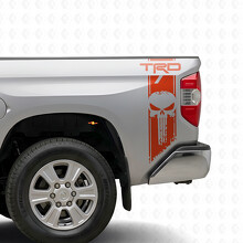 Autocollant en vinyle bandes crâne TRD Punisher pour montant de porte Toyota Tundra_4