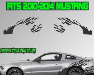 2010-2014 Ford Mustang Ripped Stripe vinyle autocollant autocollant GT 5.0 Graphic Cobra