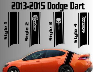 2013 - 2020 Dodge Dart arrière Racing Stripe vinyle autocollant autocollant SXT SRT RT SRT8