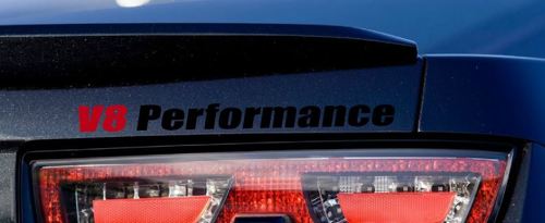 Logo d'autocollant de sport en vinyle V8 Performance pour CAMARO NOIR-ROUGE