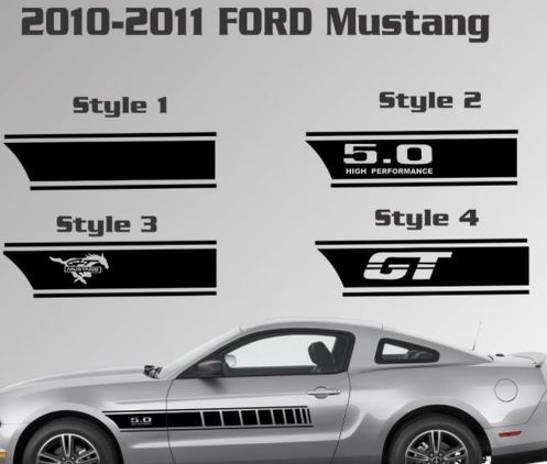 2010-2014 Ford Mustang Door Stripe vinyle autocollant autocollant GT 5.0 Kit graphique personnalisé