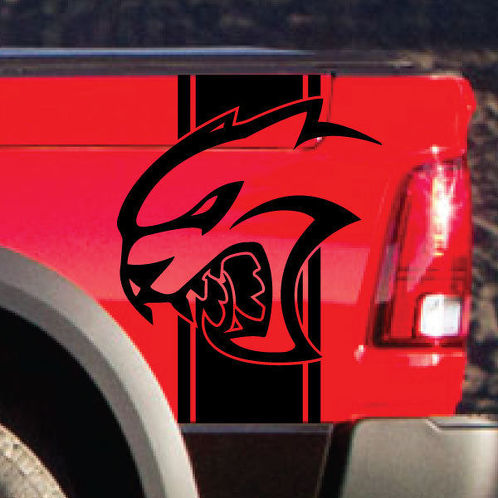 Dodge Ram Rebel Hell Cat Side Stripe Logo vinyle autocollant graphique Hellcat