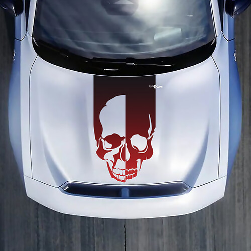 Decal de capuche à bande de crâne pour Dodge Charger
