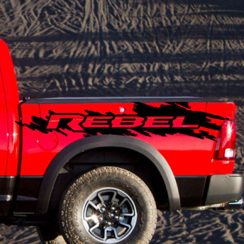Dodge Ram Rebel Grunge Splash Logo Camion Vinyle Autocollant Autocollant Graphique Camo
