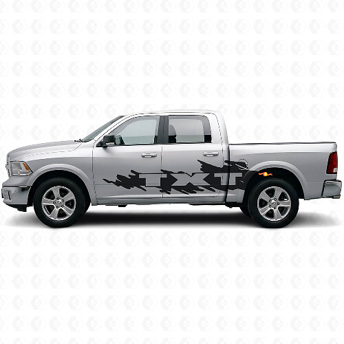 Kit de décalcomanies latérales en vinyle avec lettrage style éclaboussures de boue pour Dodge Ram