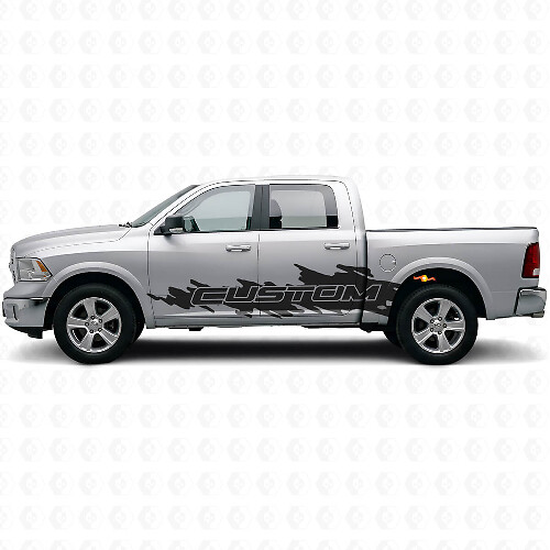 Kit de lettrage personnalisé style éclaboussure autocollant vinyle latéral pour camion Dodge Ram_1