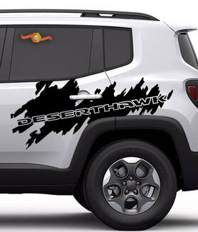 Jeep Renegade DesertHawk côté Splash éclaboussures graphique vinyle autocollant Desert Hawk 2018 2023
