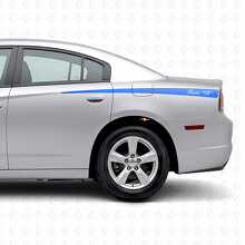 Bandes effilées avec texte personnalisé Autocollant vinyle latéral pour Dodge Charger 2011-2014_2