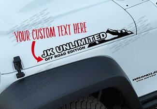 TEXTE PERSONNALISÉ - JK JL Unlimited Edition Mountain vinyle autocollant s'adapte à n'importe quel Jeep wrangler JK3 1