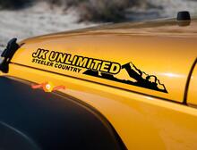 Texte personnalisé & Autocollant vinyle JK Unlimited capot pour Jeep Wrangler_2