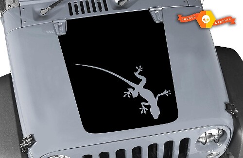 Autocollant en vinyle Blackout Lizard pour capot de Jeep Wrangler
