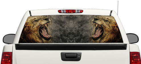 Lion Angry Wild Animal King logo Décalque de fenêtre arrière Autocollant Pick-up Truck SUV Car 3