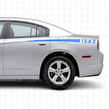 Autocollant vinyle latéral avec texte personnalisé et bandes effilées pour Dodge Charger 2011-2014_2