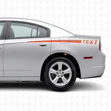 Autocollant vinyle latéral avec texte personnalisé et bandes effilées pour Dodge Charger 2011-2014_4